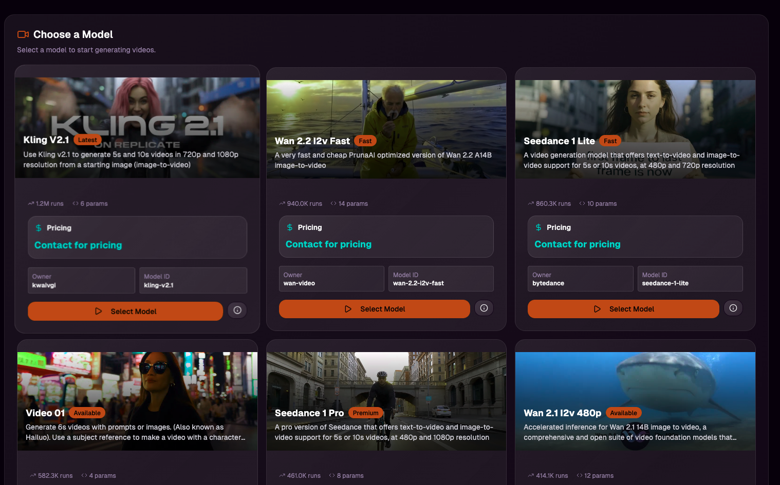 AI Models Screenshot